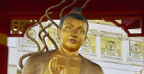 Photo of Modern sculpture of Nagarjuna (150-250 CE), Indian Mahayana monk and patriarch of the Madhyamaka School.