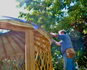 Rainbows and Dharma Wheel Mandalas (Orbs) appeared while we were building the yurt that became our Dharma Protector Chapel.