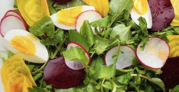 Raw Beet Salad with Eggs.