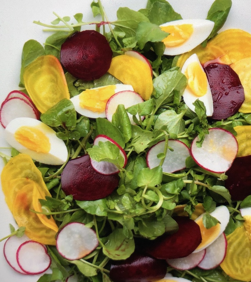 Raw Beet Salad with Eggs. 