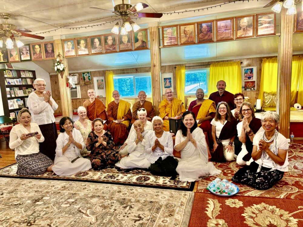 And, here is a photo of the Khmer and Heartwood Sangha gathered together after Ayya Saddha's Ceremony at Wat Sao Sokh San , July 7th 2024.