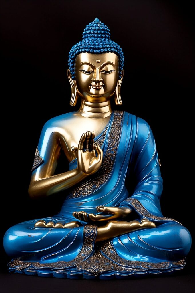 Photo of Statue of Shakyamuni Buddha as generated by Artificial Intelligence (AI).  