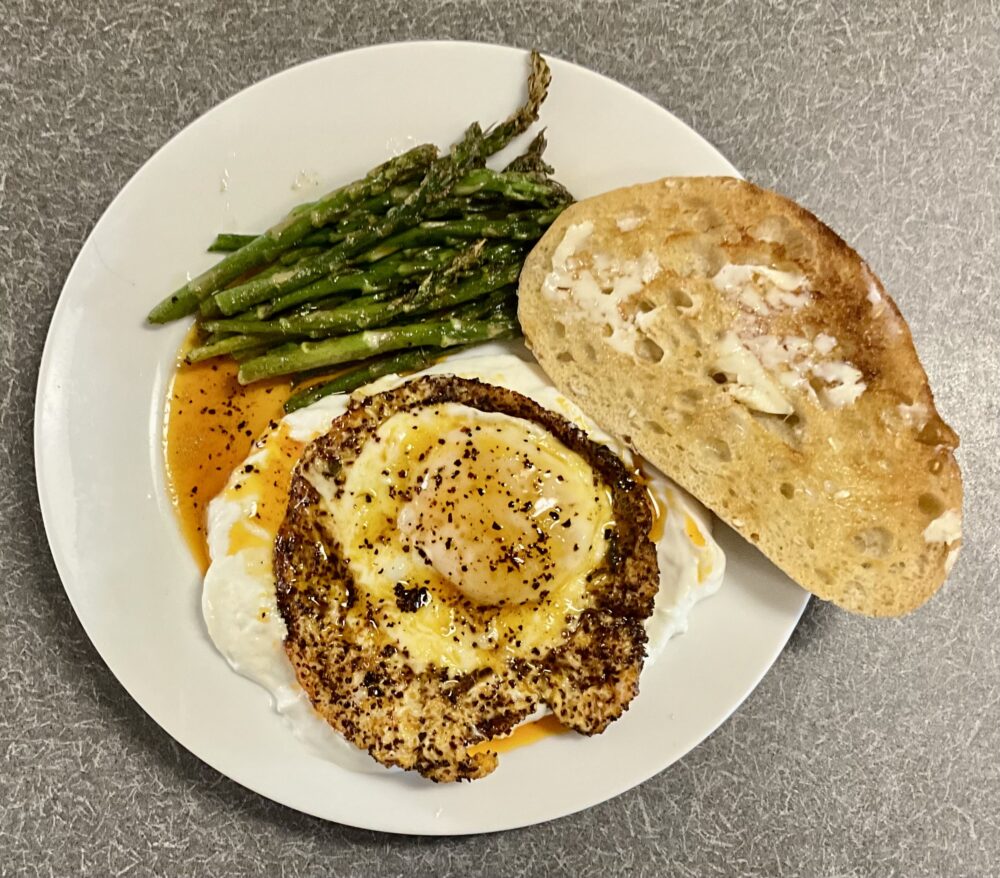 Photo of Turkish Eggs with Yogurt Sauce.