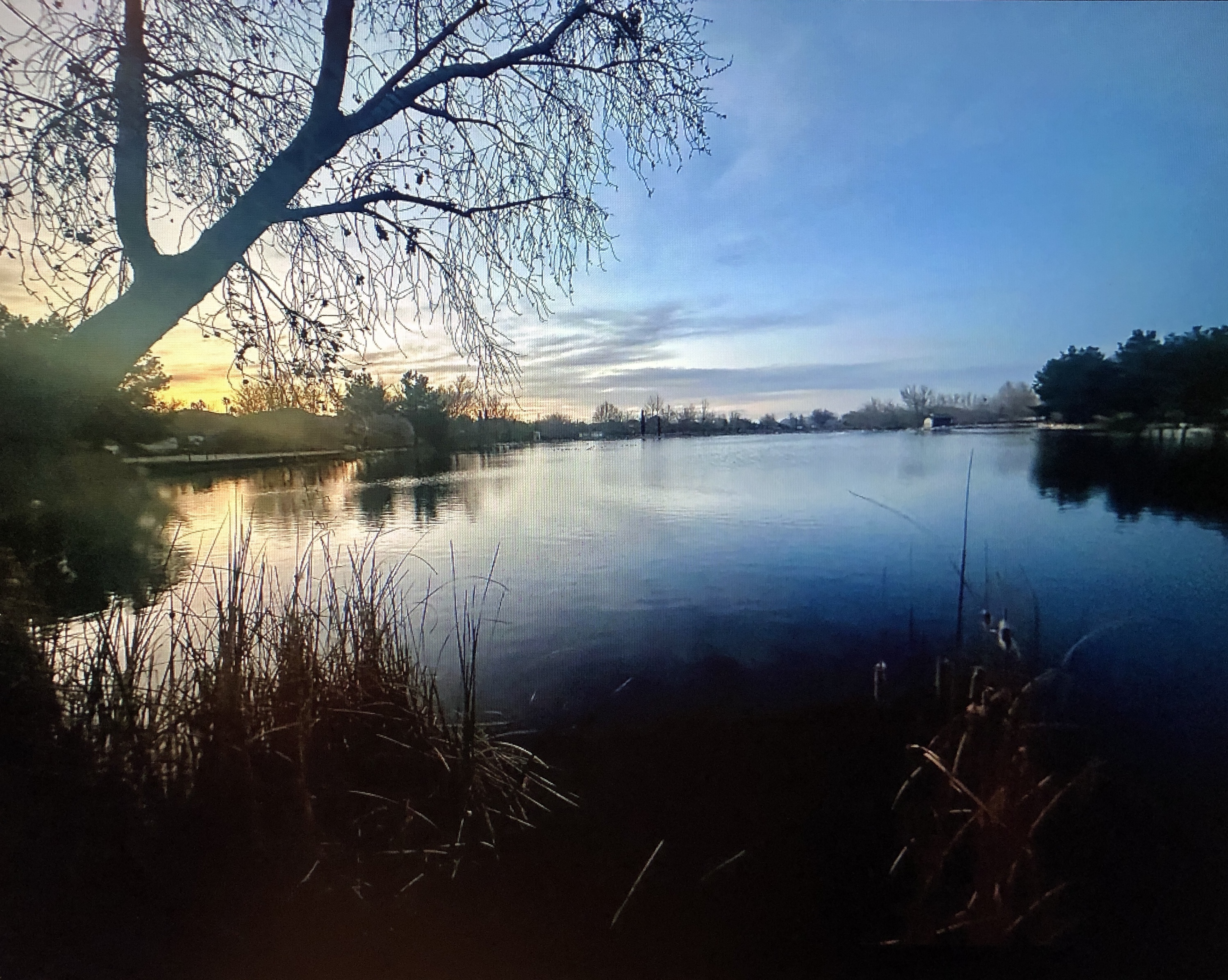 Photo of Holy Heavenly Lake, Hesperia, Califorina at dusk.  