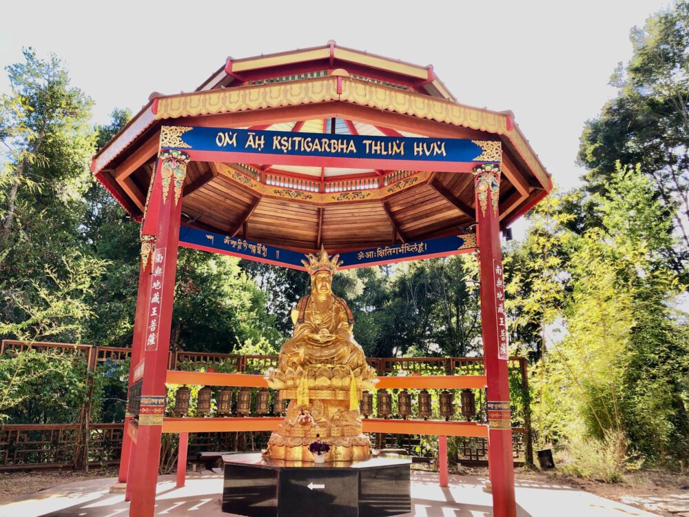 Photo of Kisitigarbhra statue at Land of Medicine Buddha, Soquel, California.