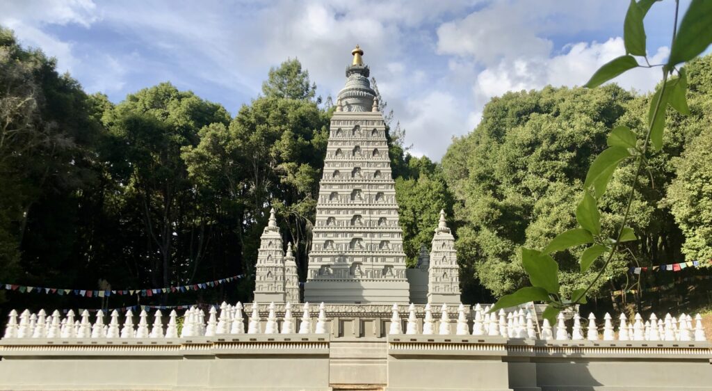 Photo of Mahabodhi Stupa at Land of Medicine Buddha, Soquel, California.