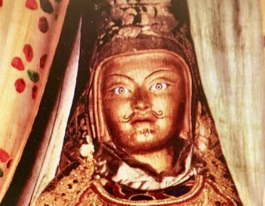 Photo of "Looks like me" statue of Guru Padmasambhava (536 BCE to 8th century CE) at the Samye monastery, Tibet.