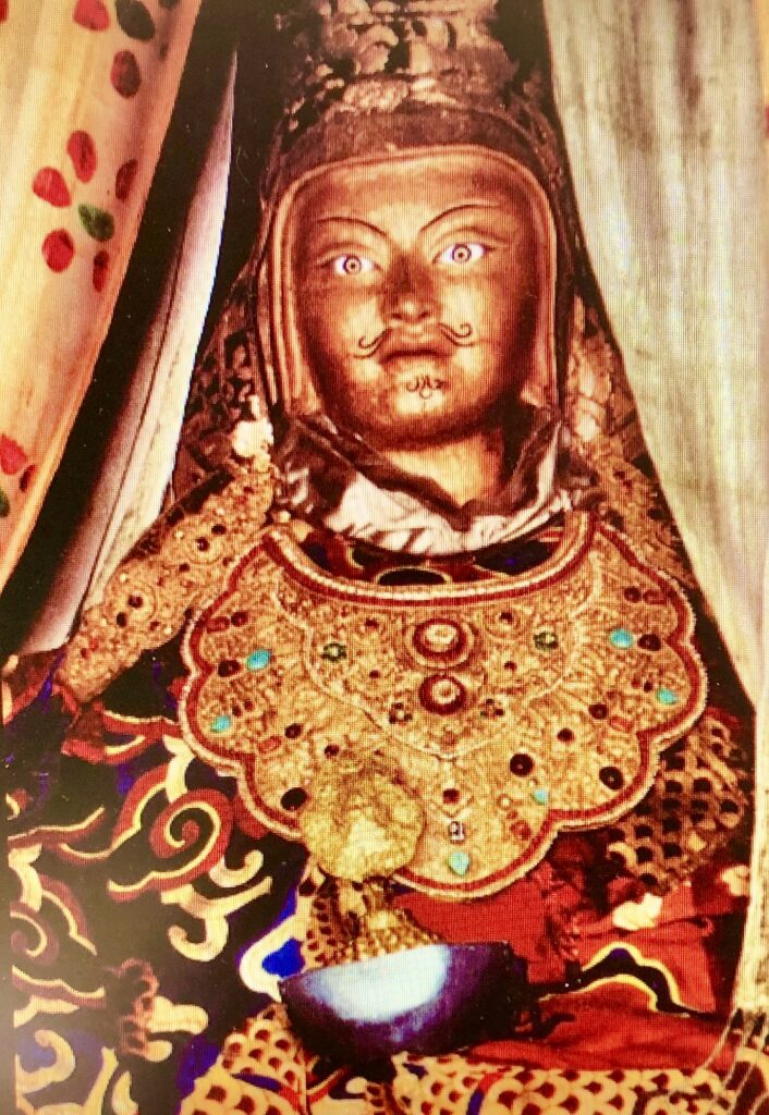 Photo of "Looks like me" statue of Guru Padmasambhava (536 BCE to 8th century CE)    at the Samye monastery, Tibet. 