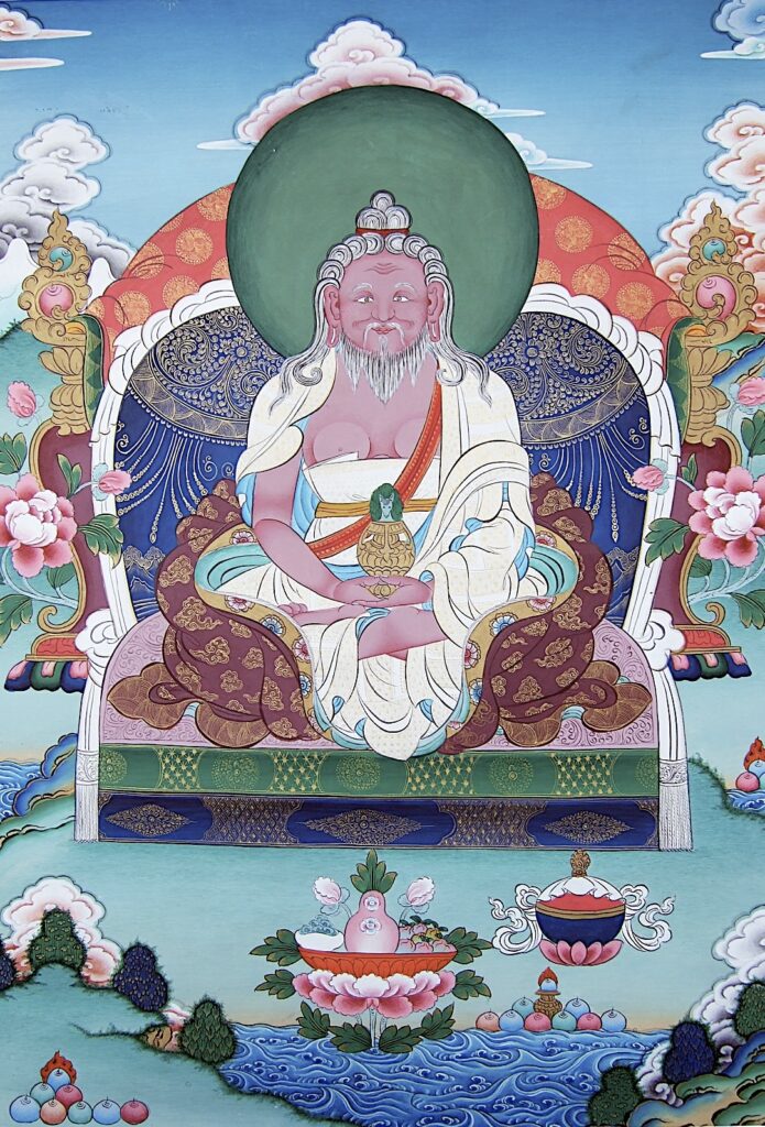 Painting of Master Tangtong (Thangtong) Gyalpo (1361-1485), Tibet and Bhutan.  