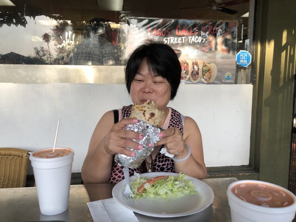 Enjoying a Mexican breakfast in San Juan Capistrano.